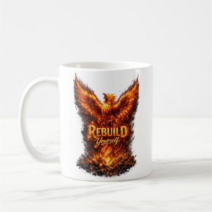 Caneca De Café Design de Motivação Fenix Escura