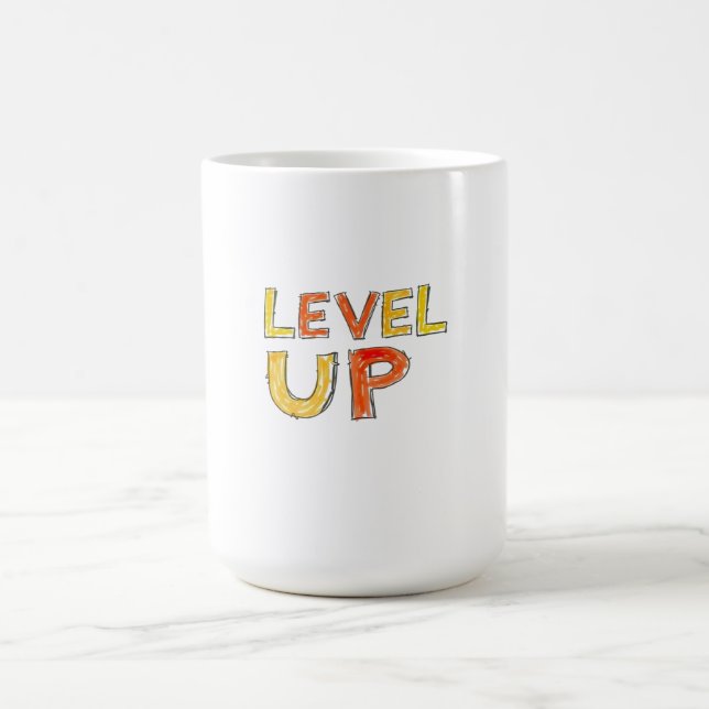 Caneca De Café Design de Motivação para Subir de Nível (Centro)