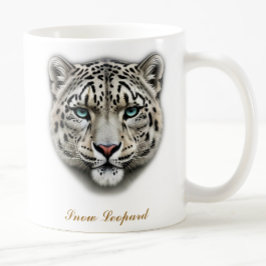 Caneca De Café Design de Mugão de Café Leopardo de Neve Dupla