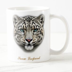 Caneca De Café Design de Mugão de Café Leopardo de Neve Dupla