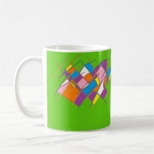 Caneca De Café Design de múltiplas cores verde-claro