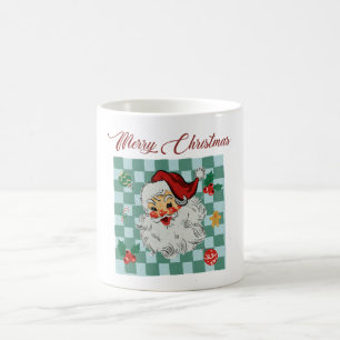 Caneca De Café Design de Natal Alegre Papai Noel Vintage