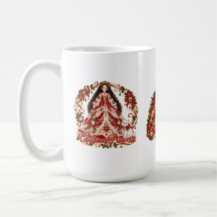 Caneca De Café Design de Natal de Princesa Fofa!