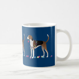 Caneca De Café Design de Natal do Foxhound americano