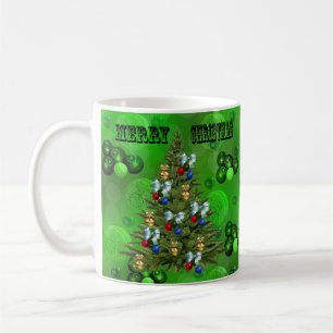 Caneca De Café Design de Natal do Green Lawn Bowls
