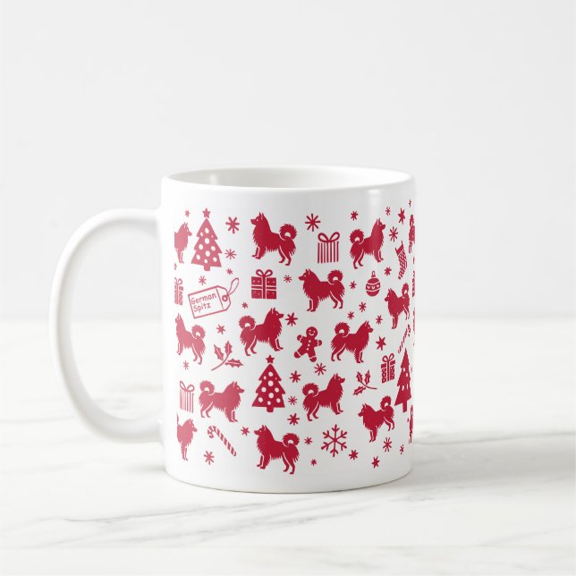 Caneca De Café Design de Natal do Spitz alemão (Esquerda)