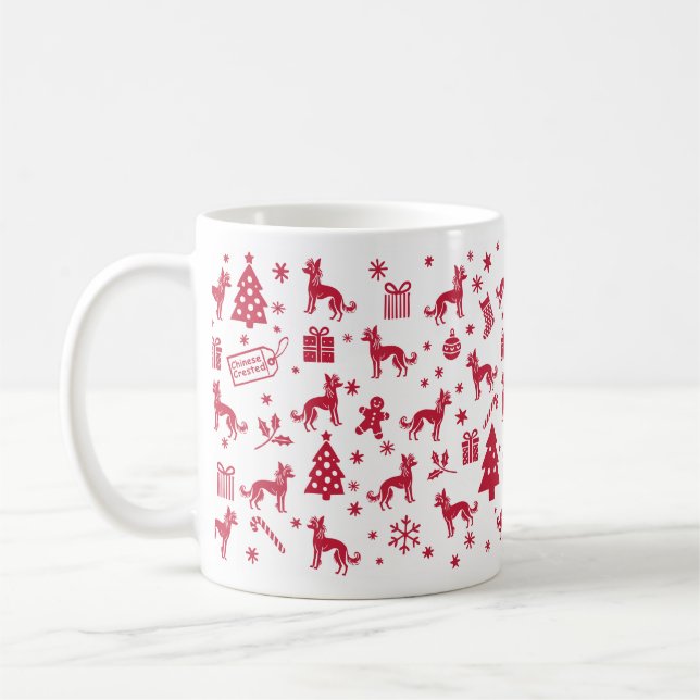Caneca De Café Design de Natal em Pinto Chinês (Esquerda)