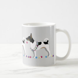 Caneca De Café Design de Natal Rat Terrier Silhouette