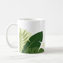 Caneca De Café Design de Natureza Verde Tropical