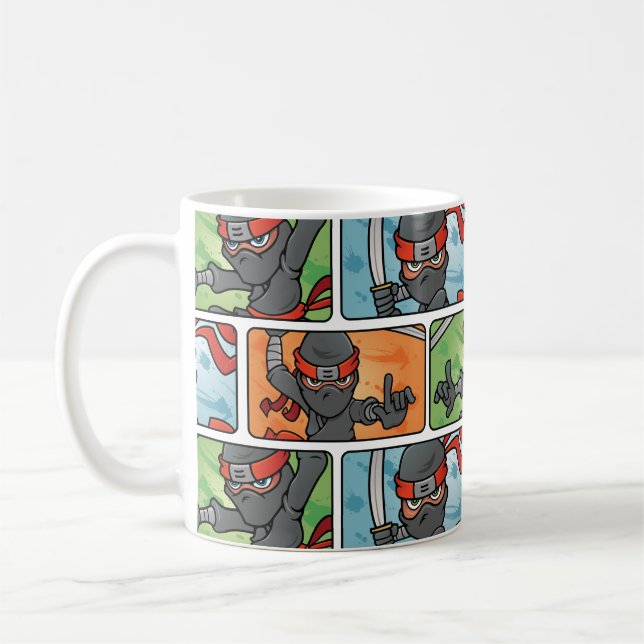 Caneca De Café Design de Ninja do divertimento (Esquerda)