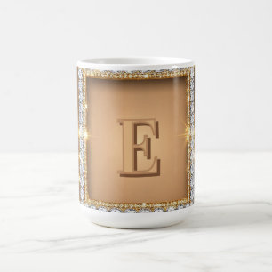 Caneca De Café ✨ Design de Nome Personalizado com Monograma de Di