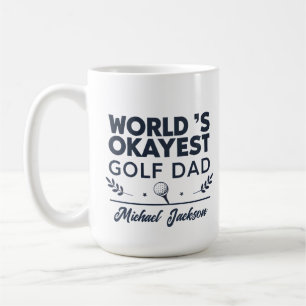 Caneca De Café Design de Nome Personalizado do Pai de Golfe Mais 
