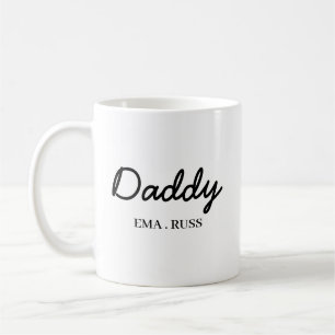 Caneca De Café Design de nomes de filhos para o Dia dos Pais em e
