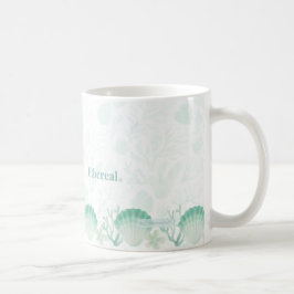 Caneca De Café Design de Oceano em Aquarela Pérola de Verão