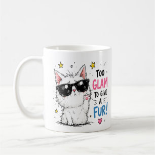 Caneca De Café Design de Óculos de Gato Legal