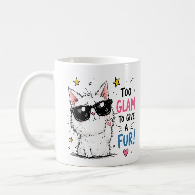 Caneca De Café Design de Óculos de Gato Legal (Esquerda)