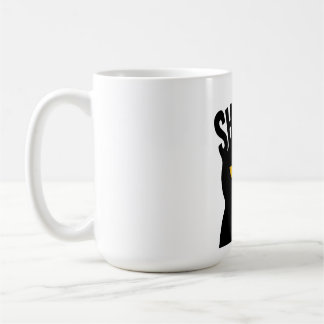Caneca De Café Design de Olhos de Gato Preto Misteriosos