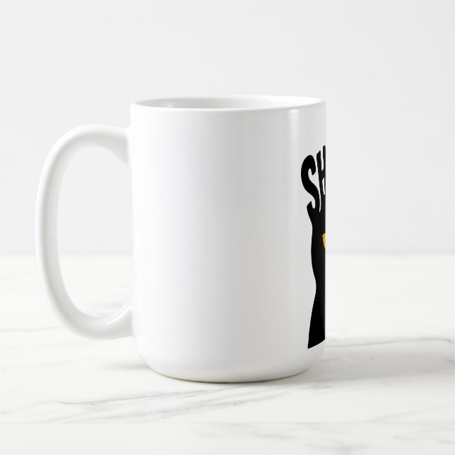 Caneca De Café Design de Olhos de Gato Preto Misteriosos (Esquerda)