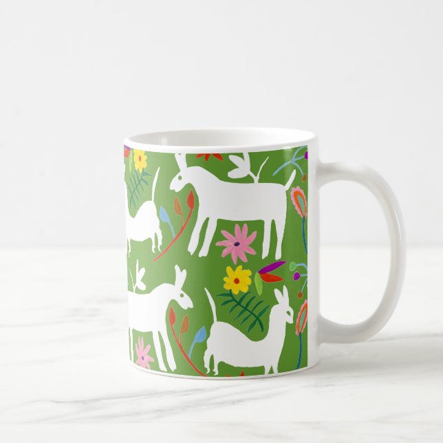 Caneca De Café Design de Otomi Moderno | Llama Donkey Design (Direita)