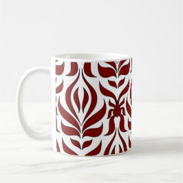 Caneca De Café Design de padrão branco e vermelho sem costura