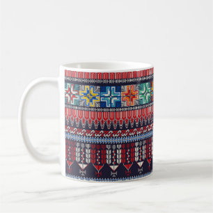 Caneca De Café Design de padrão constante com palestino tradicio