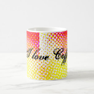 Caneca De Café Design de padrão cor-de-rosa amarelo