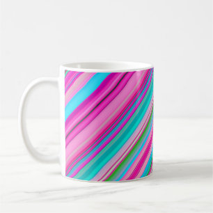 Caneca De Café Design de padrão de listra de arco-íris vibrante