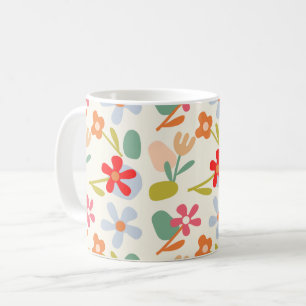 Caneca De Café Design de Padrão Floral Abstrato com Legal Aspect