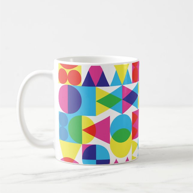 Caneca De Café design de padrão geométrico abstrato. (Esquerda)