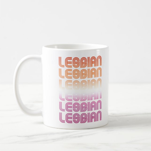 Caneca De Café Design de Padrão Retro Lésbico (Esquerda)
