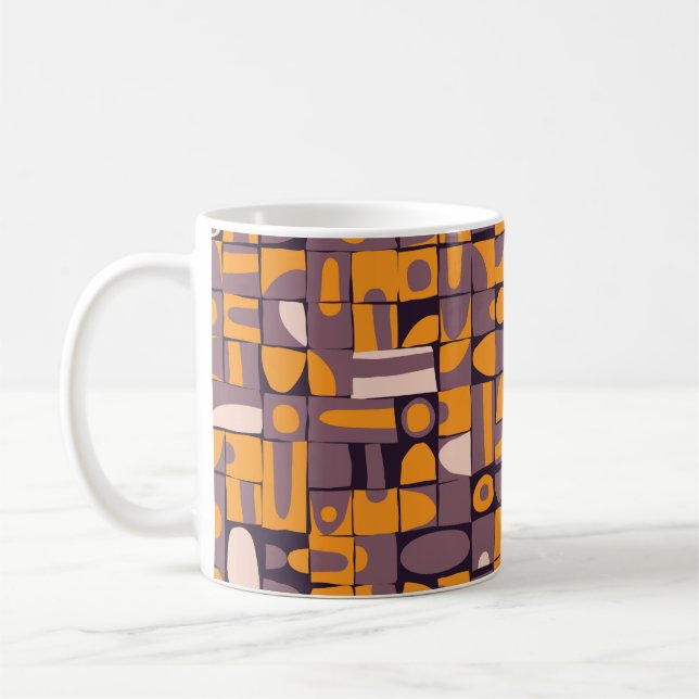 Caneca De Café Design de padrão sem costura com forma geométrica  (Esquerda)