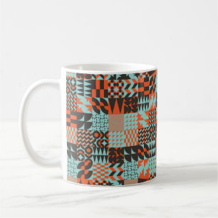 Caneca De Café Design de padrão sem costura do mosaico com vári