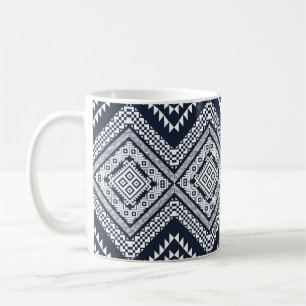 Caneca De Café Design de Padrão Tribal Vintage sem costura. Na mo