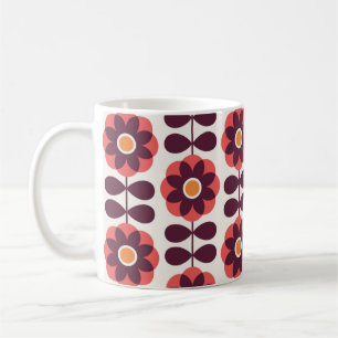 Caneca De Café Design de padrão uniforme floral. Estilo escandin