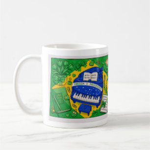 Caneca De Café Design de papelaria fofa inspirado na bandeira do