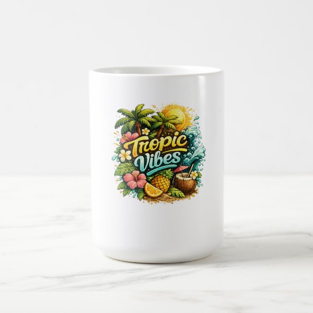 Caneca De Café Design de Paraíso Tropical Tropic Vibes (Centro)