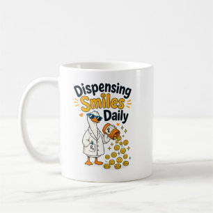 Caneca De Café Design de Pato Farmacêutico Divertido