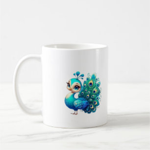 Caneca De Café Design de Peacock Elegante