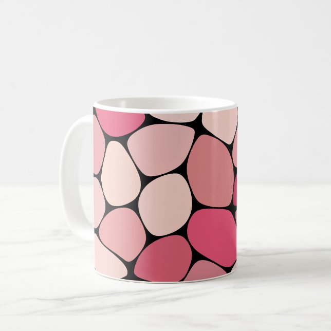 Caneca De Café Design de Pebble Orgânico em tons de rosa (Frente Esquerda)
