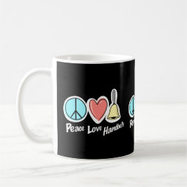Caneca De Café Design De Pistas De Amor Pela Paz Para Camisetas