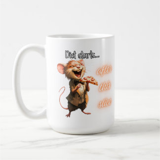 Caneca De Café Design de Rato de Dieta de Pizza Engraçada