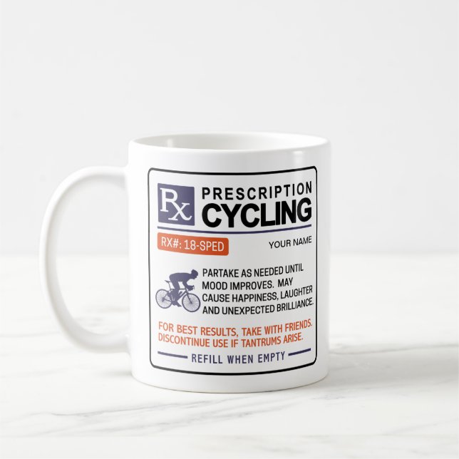 Caneca De Café Design de Receita de Mug de Ciclismo Engraçado (Esquerda)