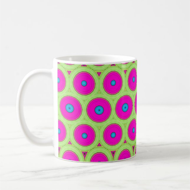 Caneca De Café Design de retrô rosa dos anos 70 (Esquerda)
