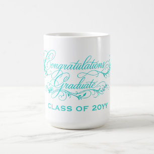 Caneca De Café Design de Roteiro de Formatura Elegante com Ano Pe