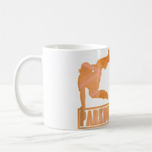 Caneca De Café Design de Salto de Parkour Com Homem Saltando E Pa