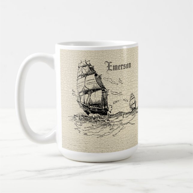 Caneca De Café Design de Scrimshaw (Esquerda)