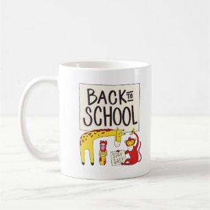 Caneca De Café Design de Segurança para Animais Escolares