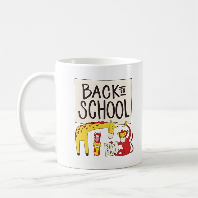 Caneca De Café Design de Segurança para Animais Escolares (Esquerda)