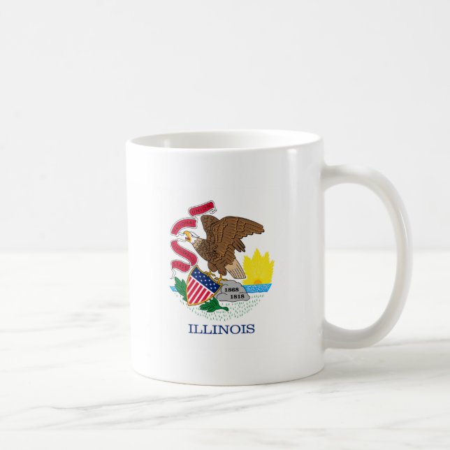 Caneca De Café Design de Sinalizador do Estado de Illinois (Direita)