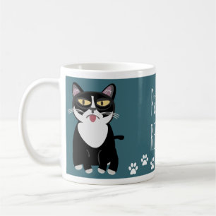 Caneca De Café Design de slogan de gato de desenho animado para r